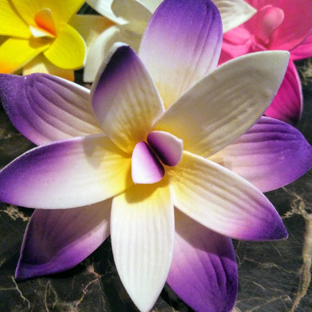 Colorful Foam Lily Flowers (Sei's) with pick.